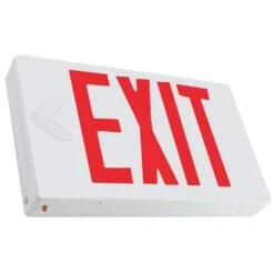 Exit - 120/277 Volt - Red Letter -Thermoplastic - Dual Face - Battery Backup - LED - VEX Series |Barron LED Exit Sign