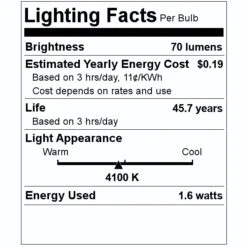 Hera Lighting Light Bulb (00004) -Light Bulbs Shop 00004 Lighting Facts Labelmd