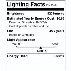 HyLite LED Light Bulb (00123) -Light Bulbs Shop 00123 Lighting Facts Labelmd