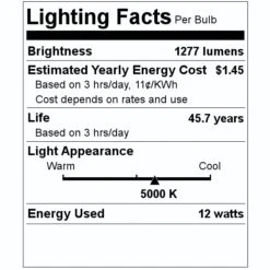HyLite LED Light Bulb (00154) -Light Bulbs Shop 00154 Lighting Facts Labelmd