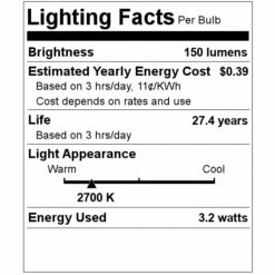 American Lighting LED Puck Light (00163) -Light Bulbs Shop 00163 Lighting Facts Labelmd 1