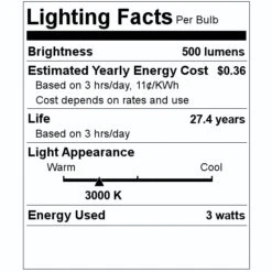 Hikari LED Light Bulb (00598) -Light Bulbs Shop 00598 Lighting Facts Labelmd