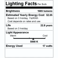HyLite LED Light Bulb (01217) -Light Bulbs Shop 01217 Lighting Facts Labelmd