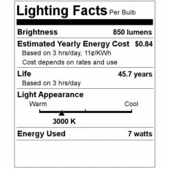 Keystone LED Light Bulb (01318) -Light Bulbs Shop 01318 Lighting Facts Labelmd