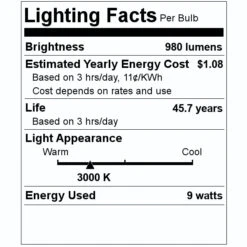 Keystone LED Light Bulb (01627) -Light Bulbs Shop 01627 Lighting Facts Labelmd