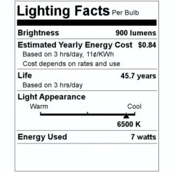 Keystone LED Light Bulb (01734) -Light Bulbs Shop 01734 Lighting Facts Labelmd