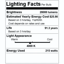 Keystone LED Linear High Bay (01891) 7 Keystone LED Linear High Bay (01891) -Light Bulbs Shop 01891 Lighting Facts Labelmd