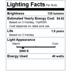 Ferrowatt Antique Reproduction Light Bulb (021786) 9 Ferrowatt Antique Reproduction Light Bulb (021786) -Light Bulbs Shop 021786 Lighting Facts Labelmd