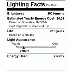 Archipelago Lighting LED Light Bulb (02471) -Light Bulbs Shop 02471 Lighting Facts Labelmd