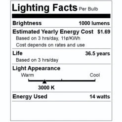TCP LED Downlight (02484) -Light Bulbs Shop 02484 Lighting Facts Labelmd