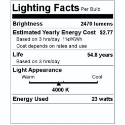 Fulham LED Retrofit Kit (037354) -Light Bulbs Shop 037354 Lighting Facts Labelmd