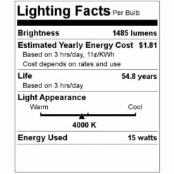 Fulham LED Retrofit Kit (041924) -Light Bulbs Shop 041924 Lighting Facts Labelmd