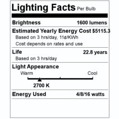 TCP LED Light Bulb (04672) 7 TCP LED Light Bulb (04672) -Light Bulbs Shop 04672 Lighting Facts Labelmd