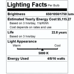 TCP LED Light Bulb (04675) -Light Bulbs Shop 04675 Lighting Facts Labelmd
