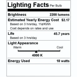 NaturaLED LED Light Bulb (05916) -Light Bulbs Shop 05916 Lighting Facts Labelmd