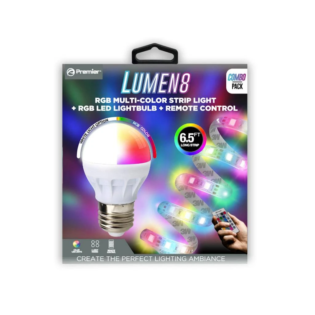 Premier® Premier LED Light Bulb Strip Light Combo Pack (06447) 3 Premier® Premier LED Light Bulb Strip Light Combo Pack (06447)