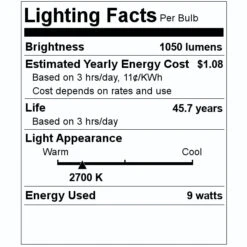 TCP LED Light Bulb (07111) -Light Bulbs Shop 07111 Lighting Facts Labelmd