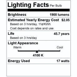 TCP LED Light Bulb (07113) -Light Bulbs Shop 07113 Lighting Facts Labelmd