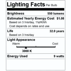 TCP LED Light Retrofit Kit (07165) -Light Bulbs Shop 07165 Lighting Facts Labelmd
