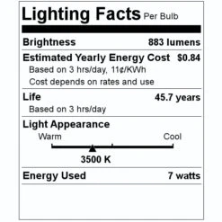 Light Efficient Design LED Light Bulb (07320) 5 Light Efficient Design LED Light Bulb (07320) -Light Bulbs Shop 07320 Lighting Facts Labelmd