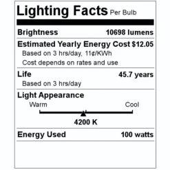 Light Efficient Design LED Light Bulb (08113) -Light Bulbs Shop 08113 Lighting Facts Labelmd