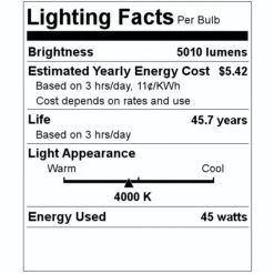 Light Efficient Design High Bay LED Retrofit (08229) 5 Light Efficient Design High Bay LED Retrofit (08229) -Light Bulbs Shop 08229 Lighting Facts Labelmd