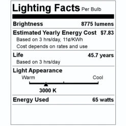 Light Efficient Design LED Light Bulb (08308) -Light Bulbs Shop 08308 Lighting Facts Labelmd