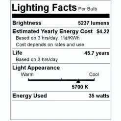 Light Efficient Design LED Light Bulb (08336) 5 Light Efficient Design LED Light Bulb (08336) -Light Bulbs Shop 08336 Lighting Facts Labelmd
