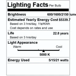 Satco LED Light Bulb (08545) -Light Bulbs Shop 08545 Lighting Facts Labelmd
