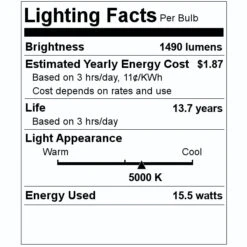 Satco LED Light Bulb (4-Pack) (08568) 7 Satco LED Light Bulb (4-Pack) (08568) -Light Bulbs Shop 08568 Lighting Facts Labelmd