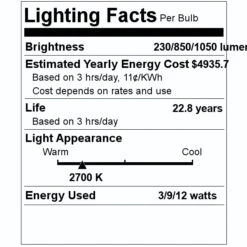 Satco LED Light Bulb (08570) -Light Bulbs Shop 08570 Lighting Facts Labelmd