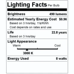 Satco LED Reflector Flood Retrofit (08635) 7 Satco LED Reflector Flood Retrofit (08635) -Light Bulbs Shop 08635 Lighting Facts Labelmd
