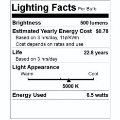 Satco LED Reflector Flood Retrofit (08679) 7 Satco LED Reflector Flood Retrofit (08679) -Light Bulbs Shop 08679 Lighting Facts Labelmd