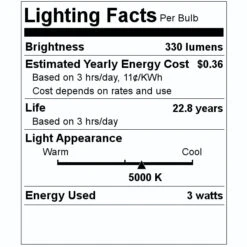 Satco LED Light Bulb (08689) -Light Bulbs Shop 08689 Lighting Facts Labelmd