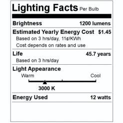 TCP LED Light Bulb (08717) -Light Bulbs Shop 08717 Lighting Facts Labelmd
