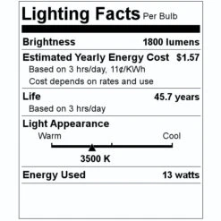Satco LED Light Bulb (08891) -Light Bulbs Shop 08891 Lighting Facts Labelmd