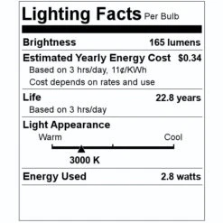 Satco LED Light Bulb (08950) -Light Bulbs Shop 08950 Lighting Facts Labelmd