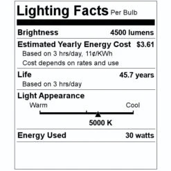 Satco LED Light Bulb (08980) -Light Bulbs Shop 08980 Lighting Facts Labelmd