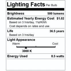 Satco LED Light Bulb Retrofit Kit (09056) -Light Bulbs Shop 09056 Lighting Facts Labelmd