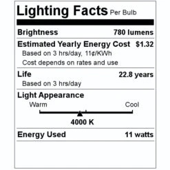 Satco LED Reflector Flood Retrofit (09089) 5 Satco LED Reflector Flood Retrofit (09089) -Light Bulbs Shop 09089 Lighting Facts Labelmd