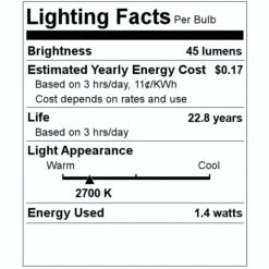 Satco LED Light Bulb (09159) -Light Bulbs Shop 09159 Lighting Facts Labelmd