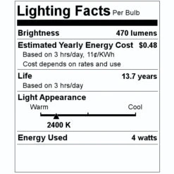 Osram LED Antique Filament Light Bulb (09197) -Light Bulbs Shop 09197 Lighting Facts Labelmd