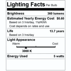 Satco LED Light Bulb (09228) -Light Bulbs Shop 09228 Lighting Facts Labelmd