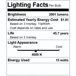 NaturaLED LED Wall Pack (09301) 7 NaturaLED LED Wall Pack (09301) -Light Bulbs Shop 09301 Lighting Facts Labelmd
