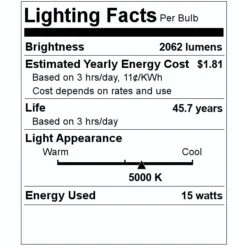 NaturaLED LED Wall Pack (09302) -Light Bulbs Shop 09302 Lighting Facts Labelmd