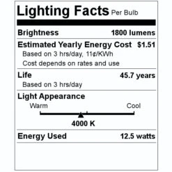 Eiko LED Light Bulb (09318) 7 Eiko LED Light Bulb (09318) -Light Bulbs Shop 09318 Lighting Facts Labelmd 1