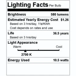 Satco LED Flush Mount Square Ceiling Fixture (09325) -Light Bulbs Shop 09325 Lighting Facts Labelmd