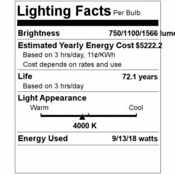 NaturaLED LED Bollard (09328) 7 NaturaLED LED Bollard (09328) -Light Bulbs Shop 09328 Lighting Facts Labelmd