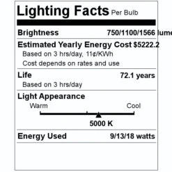 NaturaLED LED Bollard (09329) -Light Bulbs Shop 09329 Lighting Facts Labelmd 1