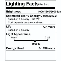 NaturaLED LED Bollard (09335) -Light Bulbs Shop 09335 Lighting Facts Labelmd 1